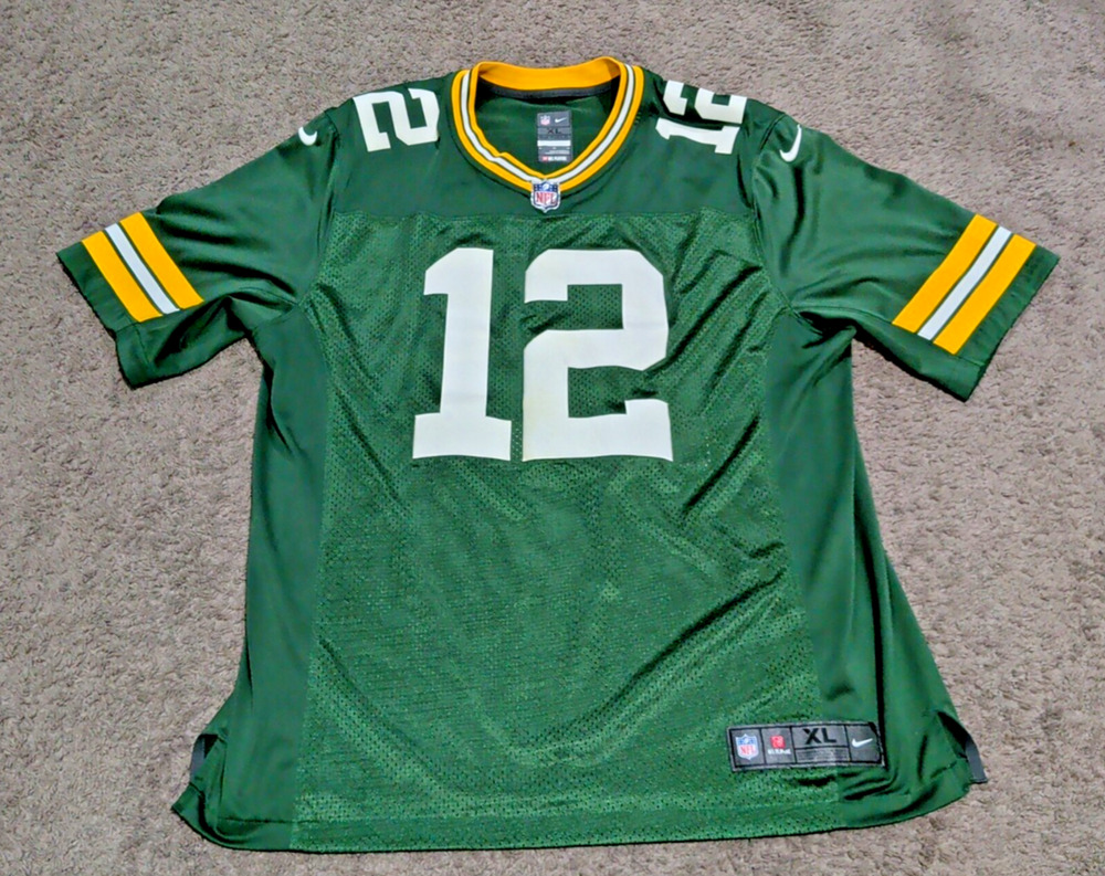Nike NFL Green Bay Packers #12 Aaron Rodgers Football Jersey On Field Men Sz XL
